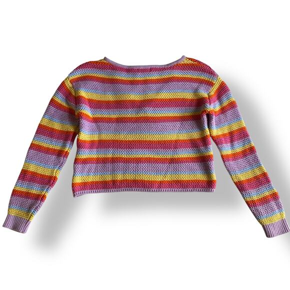 Revolve Lovers + Friends Camino Cropped Sweater in Bright Rainbow Pastel Size S - Picture 5 of 7